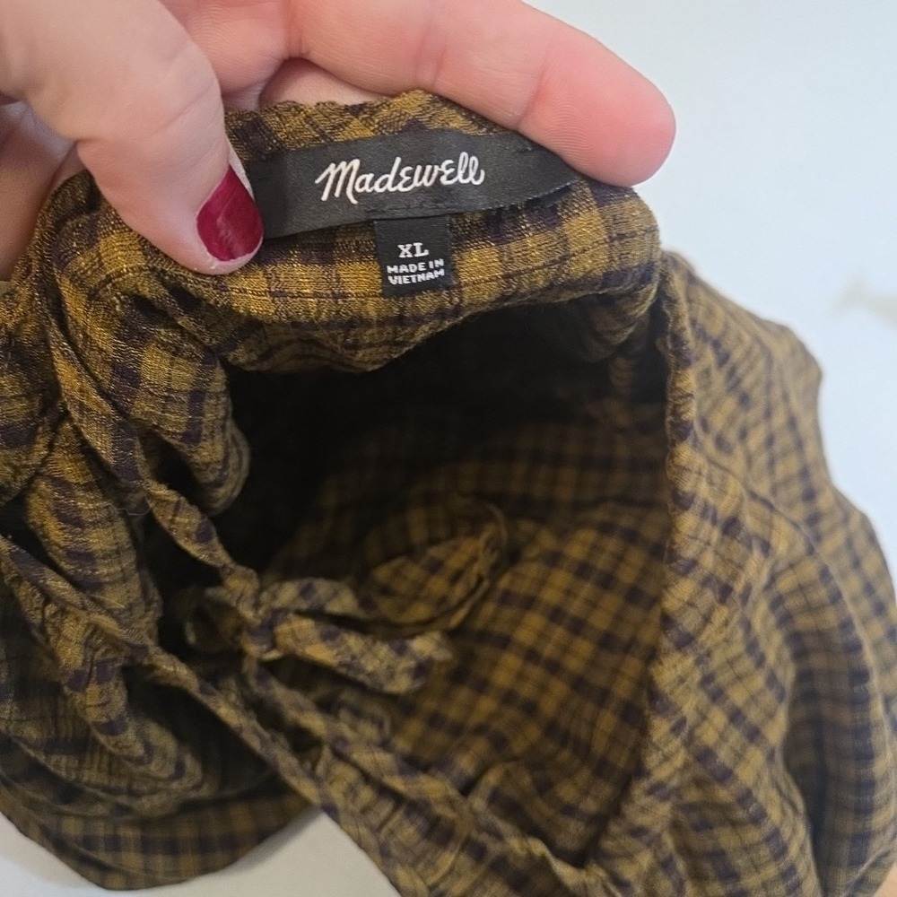 Madewell Gingham Squareneck Puff Sleeve Top Size 6 MC765 - Picture 12 of 12